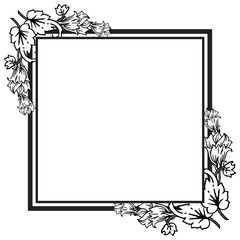 Ornate flowers, design unique frame, template of cards. Vector