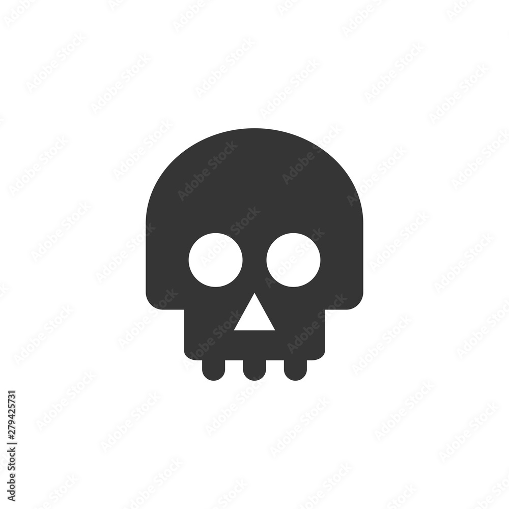 Poster Skull icon template color editable. Skull symbol vector sign isolated on white background. Simple logo vector illustration for graphic and web design.