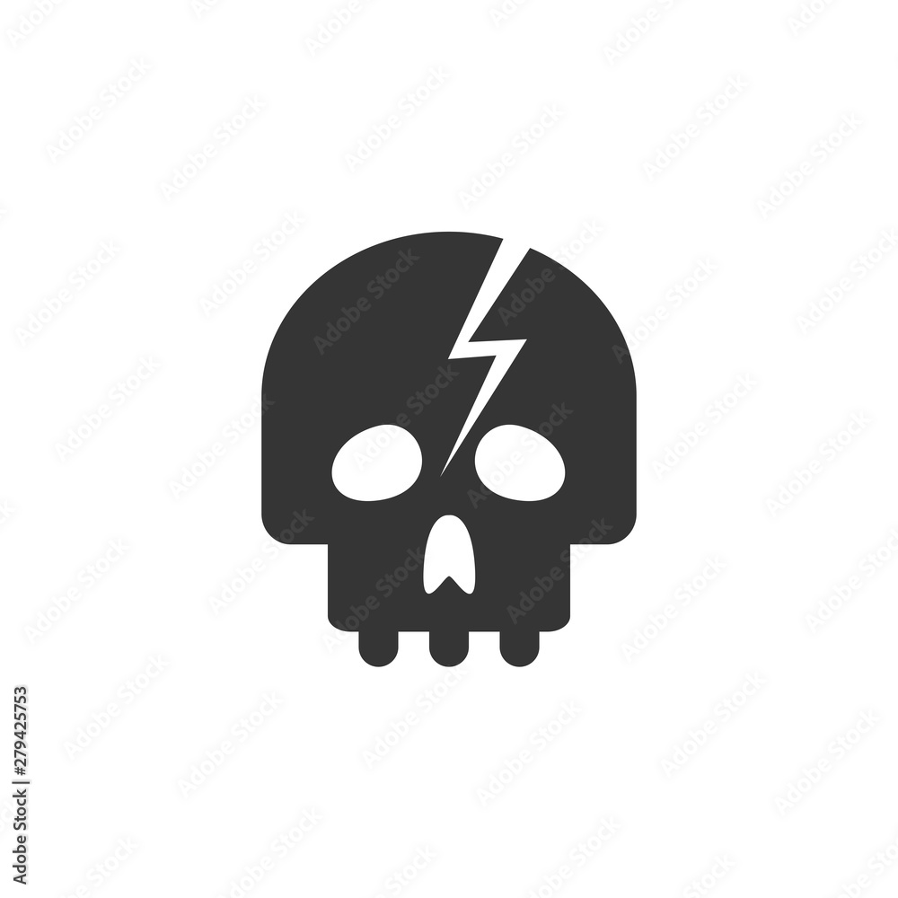 Poster Skull icon template color editable. Skull symbol vector sign isolated on white background. Simple logo vector illustration for graphic and web design.