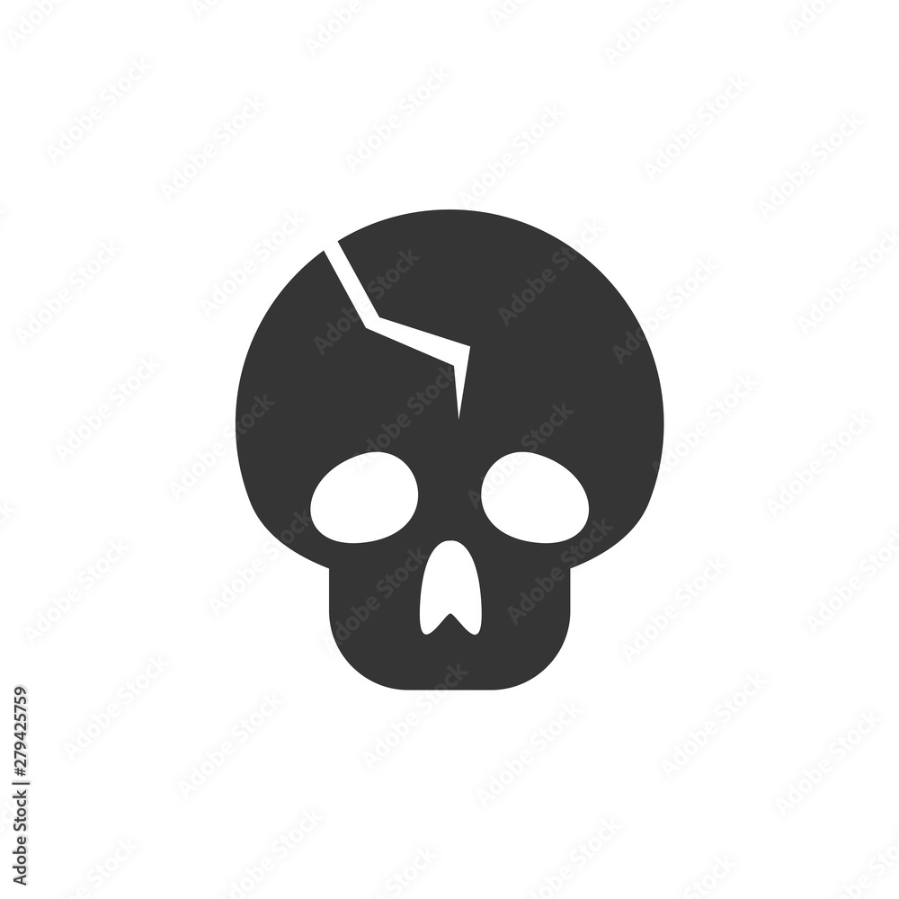 Poster Skull icon template color editable. Skull symbol vector sign isolated on white background. Simple logo vector illustration for graphic and web design.