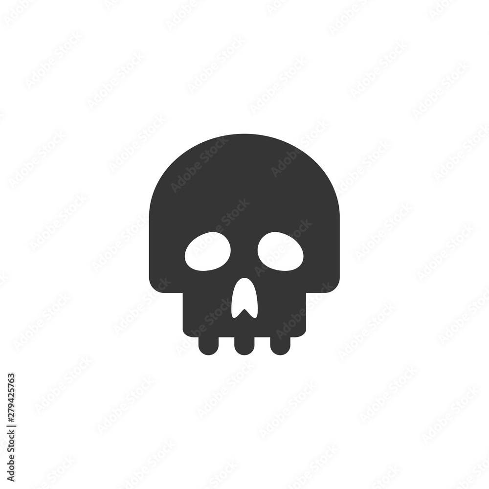 Poster Skull icon template color editable. Skull symbol vector sign isolated on white background. Simple logo vector illustration for graphic and web design.