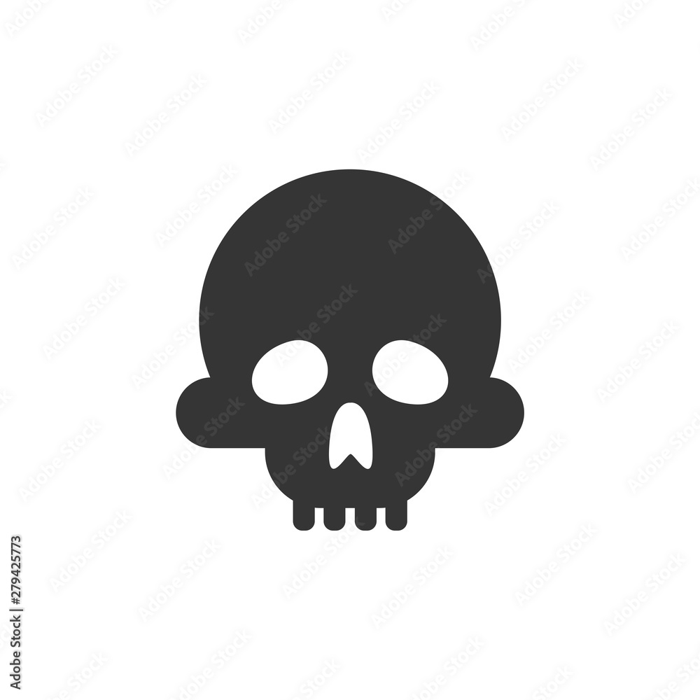 Poster Skull icon template color editable. Skull symbol vector sign isolated on white background. Simple logo vector illustration for graphic and web design.