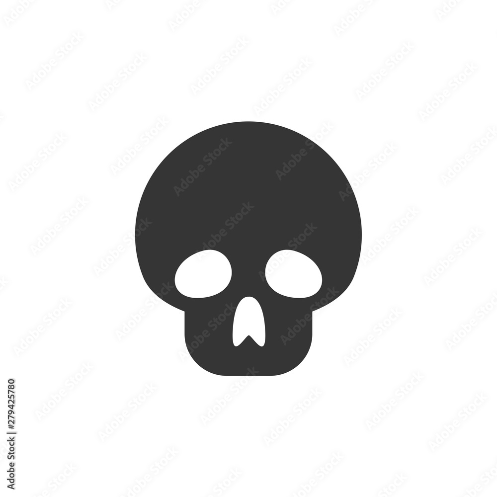 Poster Skull icon template color editable. Skull symbol vector sign isolated on white background. Simple logo vector illustration for graphic and web design.