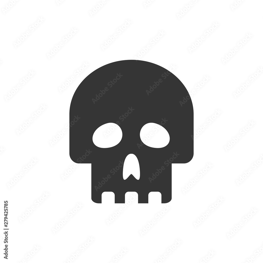 Poster Skull icon template color editable. Skull symbol vector sign isolated on white background. Simple logo vector illustration for graphic and web design.