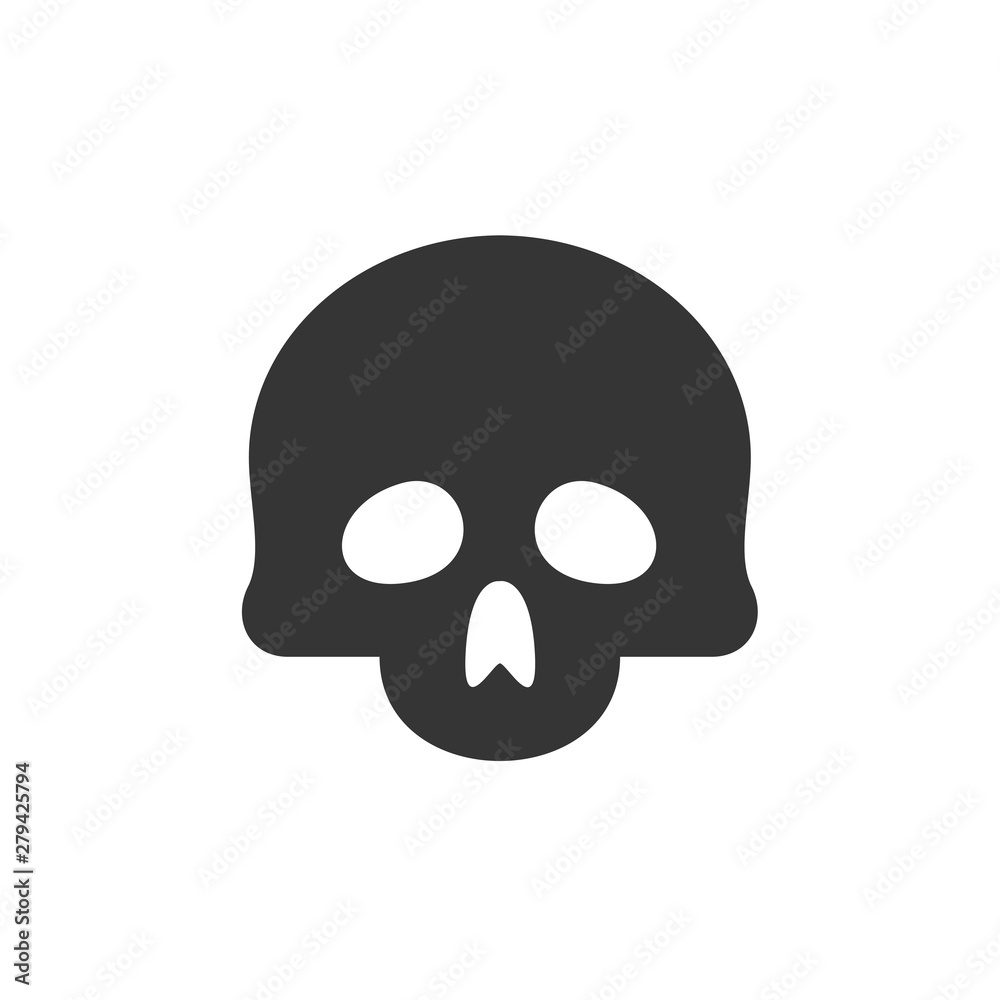 Poster Skull icon template color editable. Skull symbol vector sign isolated on white background. Simple logo vector illustration for graphic and web design.