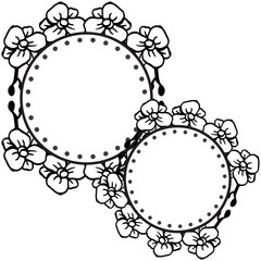 Abstract floral frame, design vintage and unique, decorative of cards. Vector