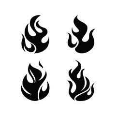 Fire flames, set Logo design inspiration vector icons