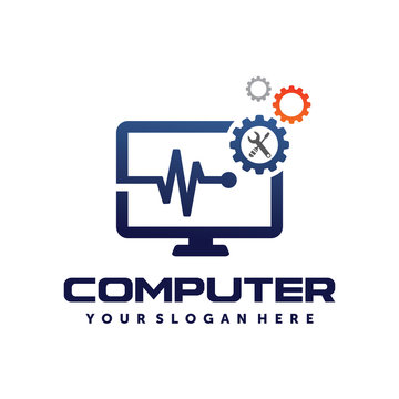 Computer Tech, Computer repair, Computer services, PC Logo vector