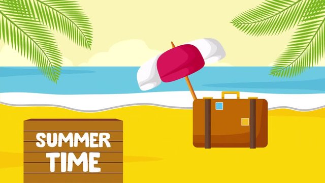 summer time vacations ,4k video animation