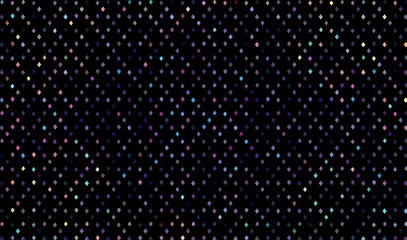 Mosaic hologram multicolor geometric pattern on black background.