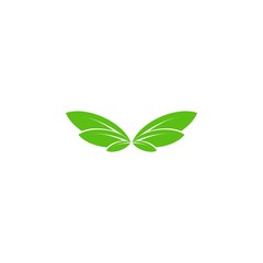 Leaf Wing logo design vector