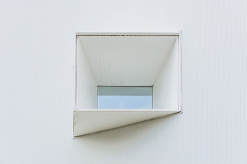One window on a white wall