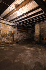 Grungy warehouse basement