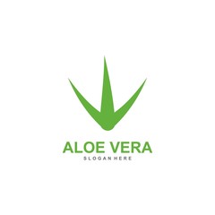 Obraz premium aloe vera logo template, design vector, lotion, treatment