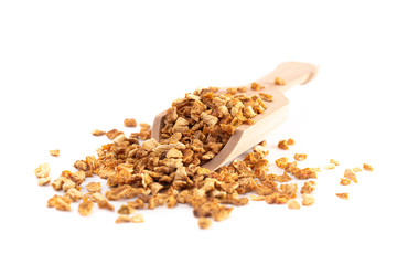 Dehydrated Lemon Peel on a White Background