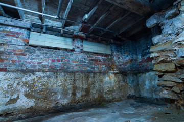 Interior of warehouse basement