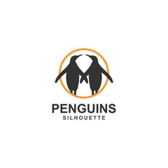 penguin logo template, design vector, animal, silhouette