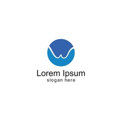 letter w logo template design vector illustration silhouette