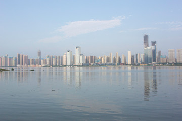 Merging point of Xiang river and Liuyang river in Changsha city, Hunan, China