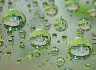 Drops of water on Cd with shutterstock background
