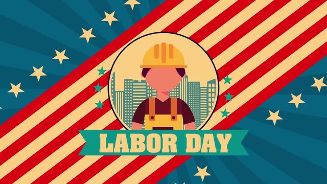 labor day animation with builder constructor