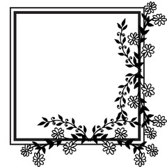 Ornament of flower frame, decoration beautiful of cards. Vector