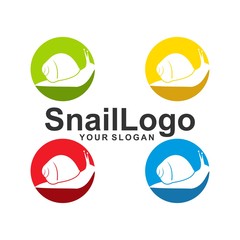 snail logo template design vector illustration silhouette