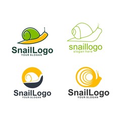 Naklejka premium snail logo template design vector illustration silhouette