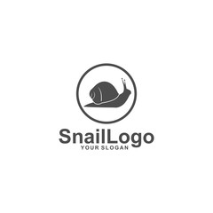 snail logo template design vector illustration silhouette