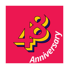 number illustration isolated logo_pink anniversary