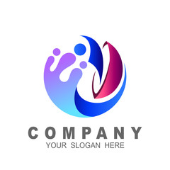 the logo of people who are exercising surfing the sea, wave and surfing icon