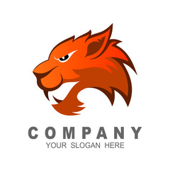 Tiger head in detailed style, sport logo