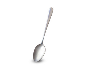 chrome spoon on isolated white background, This has clipping path.