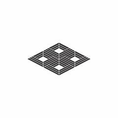 square geometric tile concept logo vector
