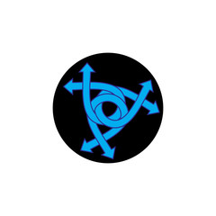 overlapping lines triangle arrow logo vector