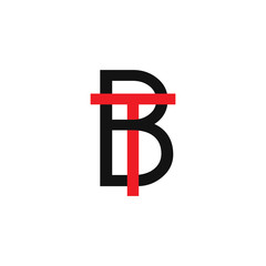 letter tb linked geometric line logo vector