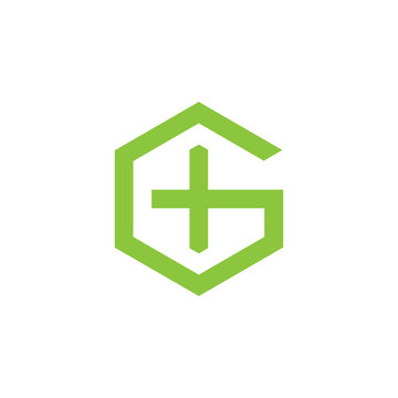 letter g plus health medical home concept logo vector
