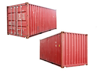 Fototapeta premium Container view, front and side trim, white background To be easy to use