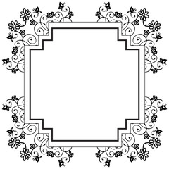 Beautiful template for invitations, greeting cards, with decoration elegant flower frame. Vector