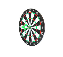 Dart board with color arrows hitting target