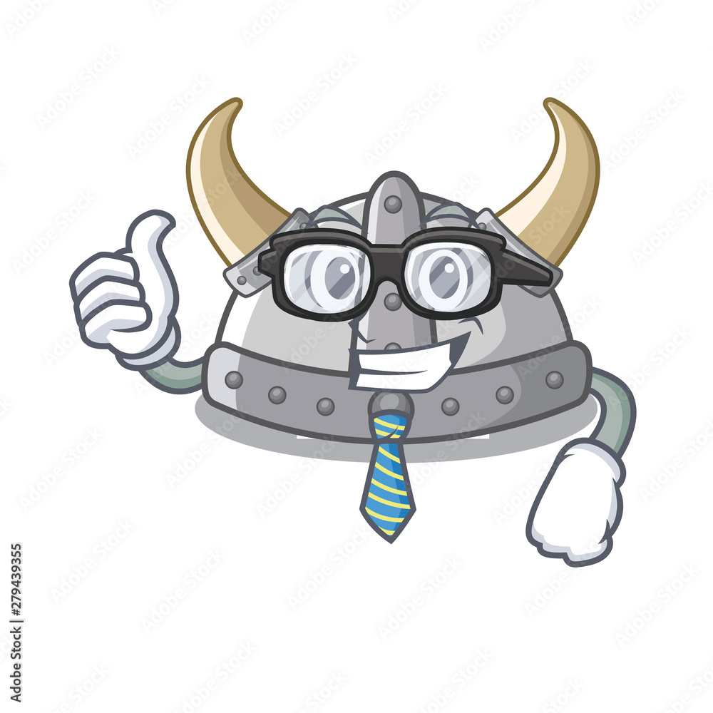 Canvas Prints Businessman viking helmet in the cartoon shape