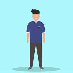  Casual man character,  Flat style vector illustration isolated  background.