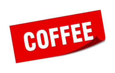 coffee sticker. coffee square isolated sign. coffee