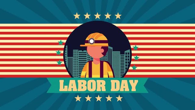labor day animation with builder constructor