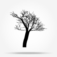 Nature and plant concept represented by dry tree icon. isolated and flat illustration vector eps 10 dead trees silhouette