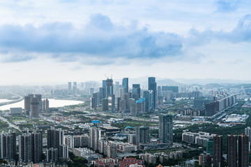 Fototapeta na wymiar Shenzhen Qianhai Financial Free Trade Zone under construction