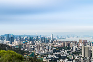 Fototapeta na wymiar China Nanshan Houhai City Skyline, Shenzhen, Guangdong, China