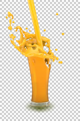 Splashing orange or mango juice. - 279444320
