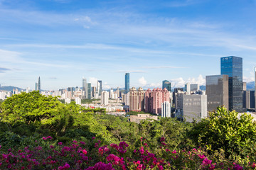Lianhuashan Park, Shenzhen, Guangdong, China, overlooking the Civic Center