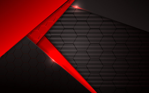 Abstract background with black and light red frame design metal shape background. Triangle texture steel tech innovation layout concept for use modern banner, cover, business, brochure, corporate-01